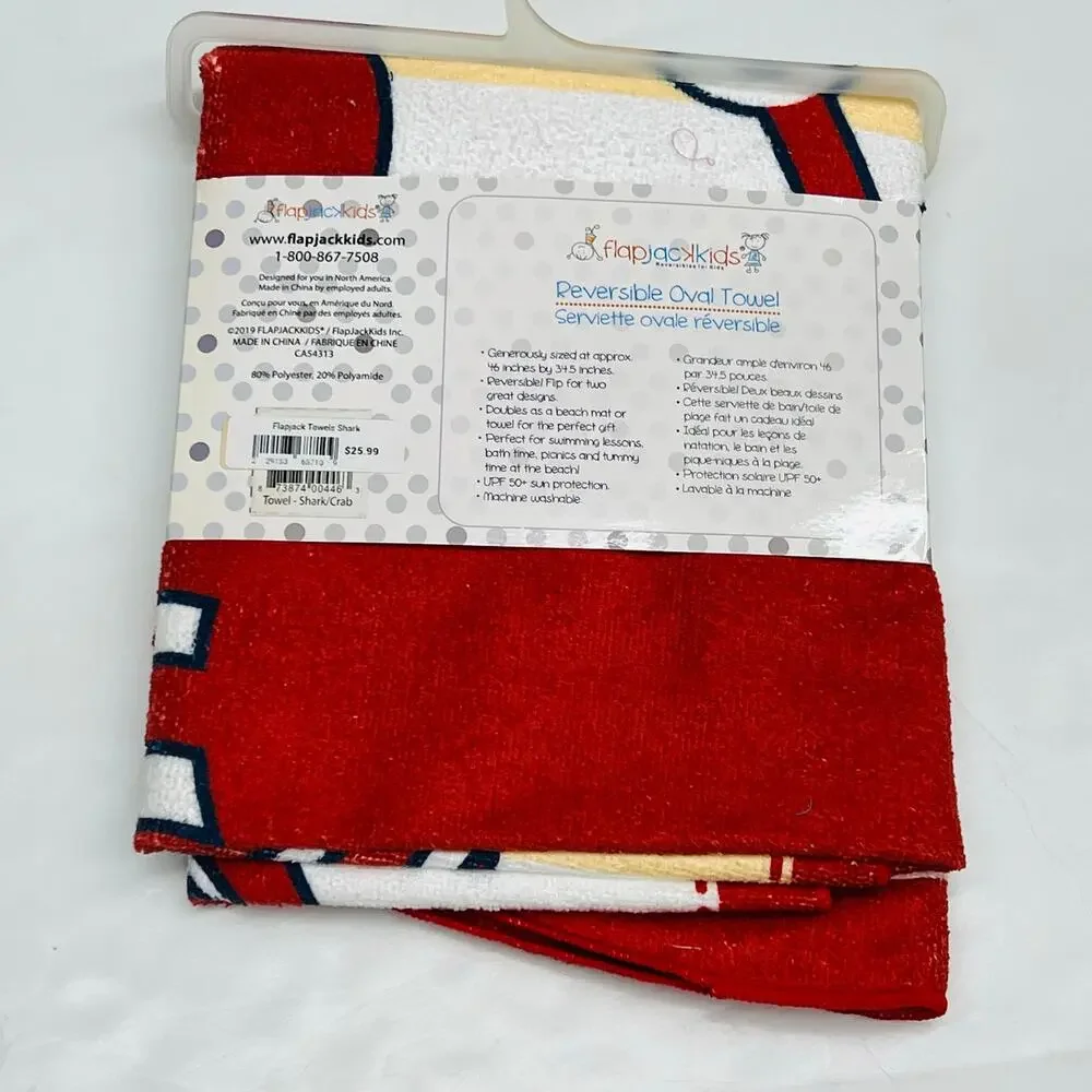 NWT Flap Jack Kids OS Oval Towel (Reversible)